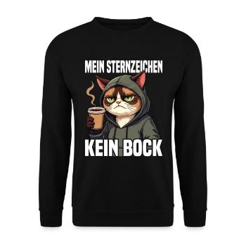 My zodiac sign No buck Cat - Unisex Sweatshirt - black - Front - Alina (178cm) & Michal (187cm)