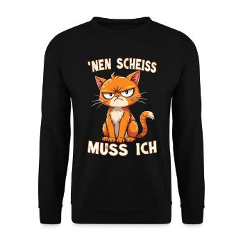 I have to give a shit cat - Unisex Sweatshirt - black - Front - Alina (178cm) & Michal (187cm)