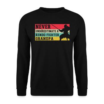 Never underestimate a Kendo Fighter grandpa Kendo - Unisex Sweatshirt - black - Front - Alina (178cm) & Michal (187cm)