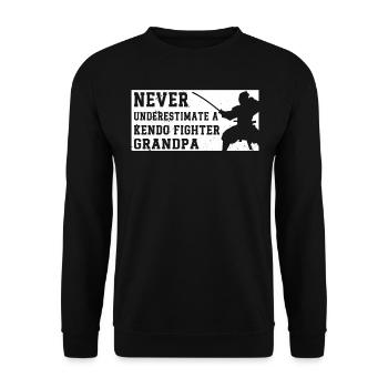 Never underestimate a Kendo Fighter grandpa Kendo - Unisex Sweatshirt - black - Front - Alina (178cm) & Michal (187cm)