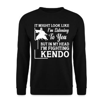 Lutteur de Kendo - mais dans ma tête, je me bats contre le Kendo - Sweat-shirt Unisexe - noir - Devant - Alina (178cm) & Michal (187cm)