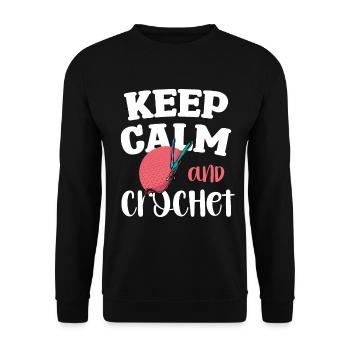 Keep Calm And Crochet Art Design - Unisex Sweatshirt - black - Front - Alina (178cm) & Michal (187cm)