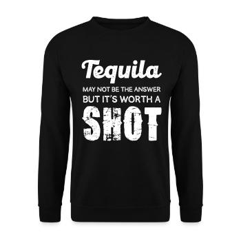 La tequila n’est peut-être pas la solution, mais elle l’est - Sweat-shirt Unisexe - noir - Devant - Alina (178cm) & Michal (187cm)