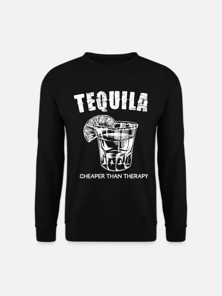 Tequila cheaper than therapy saying - Unisex Sweatshirt - black