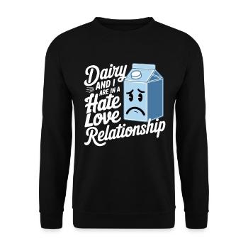 Lactose intolerance Lactose intolerant - Unisex Sweatshirt - black - Front - Alina (178cm) & Michal (187cm)