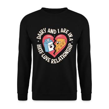 Laktoseintoleranz Laktoseintolerant - Unisex Pullover - Schwarz - Vorne - Alina (178cm) & Michal (187cm)
