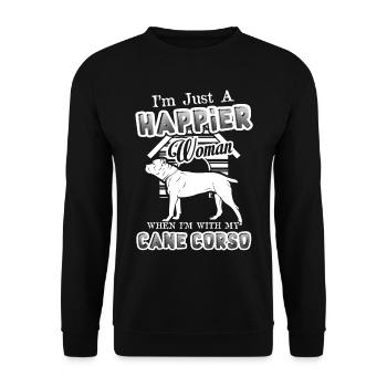 Cane Corso Woman - Unisex Sweatshirt - black - Front - Alina (178cm) & Michal (187cm)