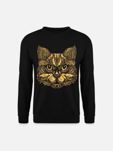 Cat Face Geometric - Unisex Sweatshirt - black