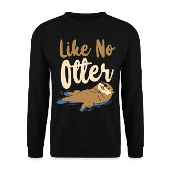 Otter Pun Like No Otter - Unisex Sweatshirt - black - Front - Alina (178cm) & Michal (187cm)