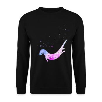 Otter Watercolor - Unisex Pullover - Schwarz - Vorne - Alina (178cm) & Michal (187cm)