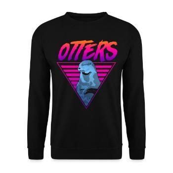 Otter 80s 90s Retro Vintage Otters - Unisex Sweatshirt - black - Front - Alina (178cm) & Michal (187cm)