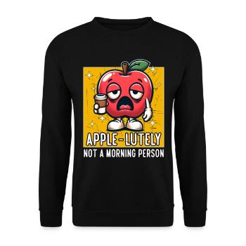 APPLE-LUTELY NOT A MORNING PERSON - Unisex Sweatshirt - black - Front - Alina (178cm) & Michal (187cm)