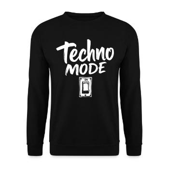 Techno Mode On Techno Techno Musik Techno - Unisex Pullover - Schwarz - Vorne - Alina (178cm) & Michal (187cm)