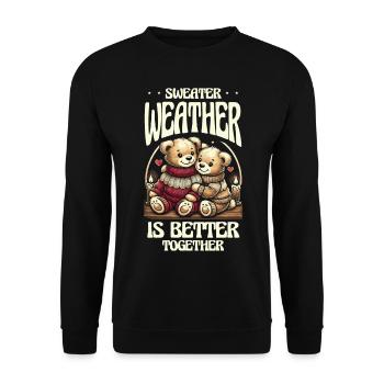 Le temps des pulls est meilleur ensemble Ambiance hivernale - Sweat-shirt Unisexe - noir - Devant - Alina (178cm) & Michal (187cm)