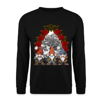 Christmas Weihnachten Märchen Märchenfigur Zwerge - Unisex Pullover - Schwarz - Vorne - Alina (178cm) & Michal (187cm)