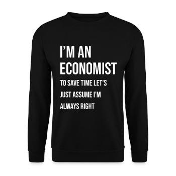 Ich Bin Ein Ökonom Lass Uns Annehmen Ich Habe - Unisex Pullover - Schwarz - Vorne - Alina (178cm) & Michal (187cm)