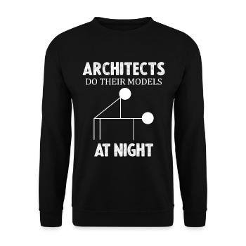 Architekten Machen Ihre Modelle Nachts - Unisex Pullover - Schwarz - Vorne - Alina (178cm) & Michal (187cm)