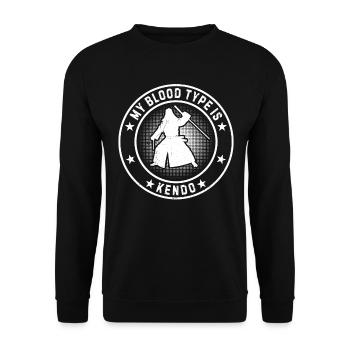 Dictons de Kendo amusants - Mon groupe sanguin est Kendo - Sweat-shirt Unisexe - noir - Devant - Alina (178cm) & Michal (187cm)