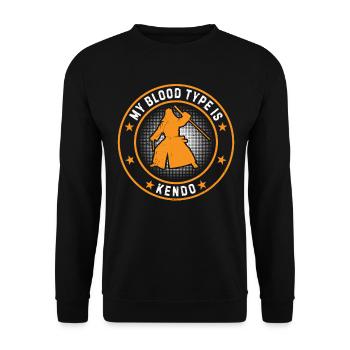 Japanese Kendo Fighter - My blood type is Kendo - Unisex Sweatshirt - black - Front - Alina (178cm) & Michal (187cm)