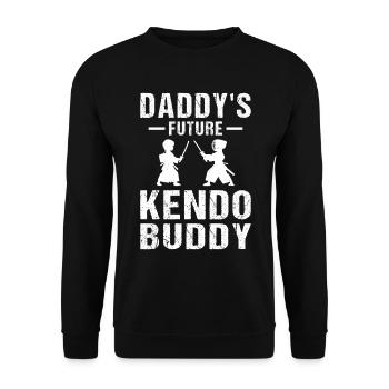 Daddy's Future Kendo Buddy - Kids Kendo Fighter - Unisex Sweatshirt - black - Front - Alina (178cm) & Michal (187cm)