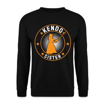 Japanese Kendo Sister Kendo Fighter Sister Kendo W - Unisex Sweatshirt - black - Front - Alina (178cm) & Michal (187cm)