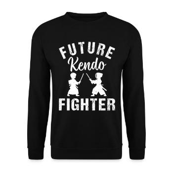 Baby Kendo Fighter - Future Kendo Fighter - Unisex Sweatshirt - black - Front - Alina (178cm) & Michal (187cm)