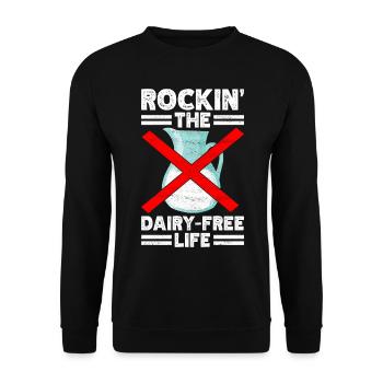 Lactose intolerance Lactose intolerant - Unisex Sweatshirt - black - Front - Alina (178cm) & Michal (187cm)