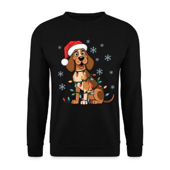 Treeing Walker Coonhound Christmas Lights Xmas - Unisex Pullover - Schwarz - Vorne - Alina (178cm) & Michal (187cm)