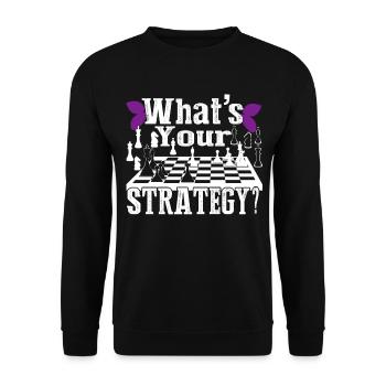 Funny Chess What's Your Strategy - Unisex Sweatshirt - black - Front - Alina (178cm) & Michal (187cm)