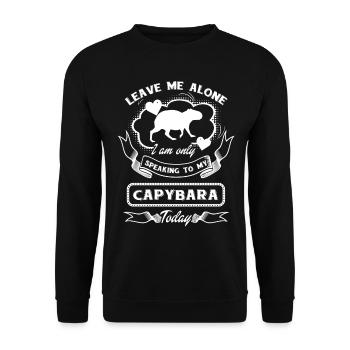Capybara Only Speaking To My Capybara - Unisex Sweatshirt - black - Front - Alina (178cm) & Michal (187cm)