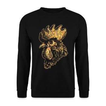 Chicken Geometric - Unisex Sweatshirt - black - Front - Alina (178cm) & Michal (187cm)
