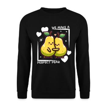 WE MAKE A PERFECT PEAR - Unisex Sweatshirt - black - Front - Alina (178cm) & Michal (187cm)