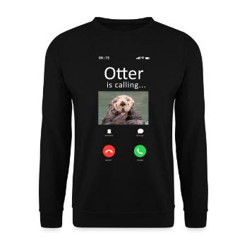 Otter Phone Display Otter Is - Unisex Sweatshirt - black - Front - Alina (178cm) & Michal (187cm)