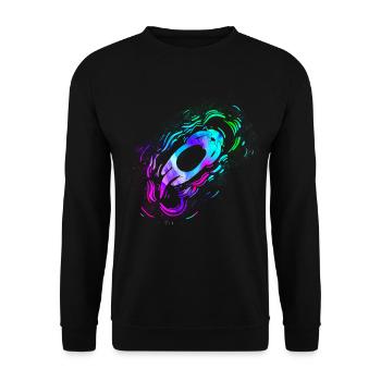 Otter Watercolor - Unisex Pullover - Schwarz - Vorne - Alina (178cm) & Michal (187cm)