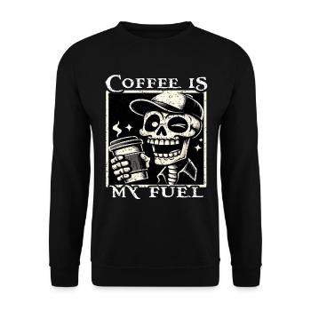COFFEE IS MY FUEL - SKELETON - Unisex Sweatshirt - black - Front - Alina (178cm) & Michal (187cm)