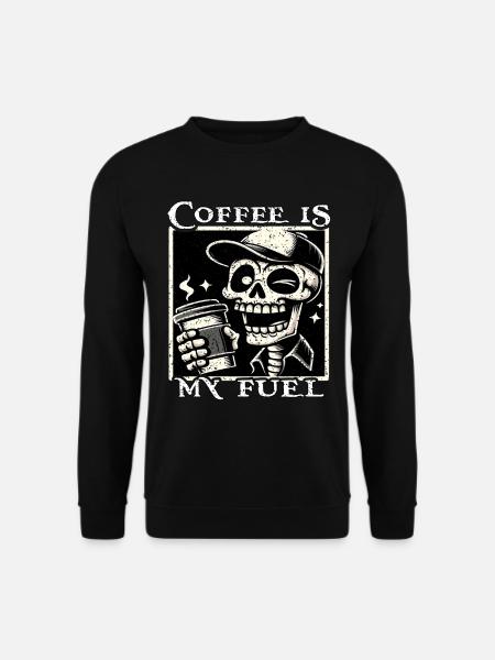 KAFFEE IST MEIN TREIBSTOFF - SKELETON - Unisex Pullover - Schwarz