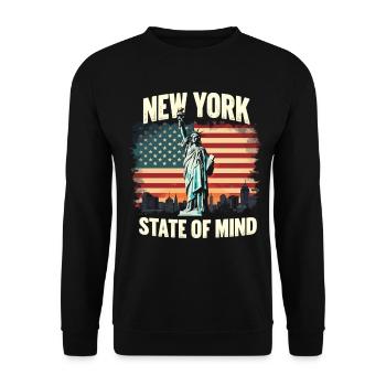 New York State of Mind Statue of Liberty Nyc - Unisex Sweatshirt - black - Front - Alina (178cm) & Michal (187cm)