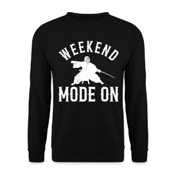 Mode week-end de kendo activé - Kendo Fighter - Sweat-shirt Unisexe - noir - Devant - Alina (178cm) & Michal (187cm)