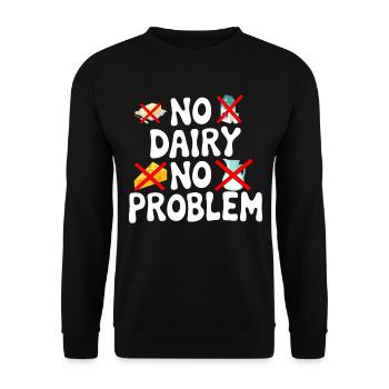 Lactose intolerance Lactose intolerant - Unisex Sweatshirt - black - Front - Alina (178cm) & Michal (187cm)
