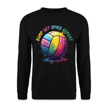 volley-ball, joueurs de volley-ball drôles, joueurs de volley-ball - Sweat-shirt Unisexe - noir - Devant - Alina (178cm) & Michal (187cm)