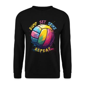 volley-ball, joueurs de volley-ball drôles, joueurs de volley-ball - Sweat-shirt Unisexe - noir - Devant - Alina (178cm) & Michal (187cm)