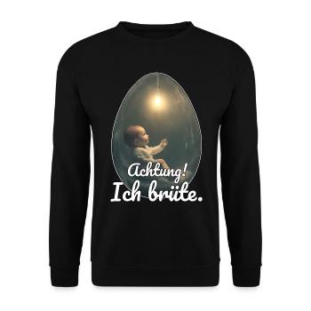 Brüter-Design für schwangere Frauen - Unisex Pullover - Schwarz - Vorne - Alina (178cm) & Michal (187cm)