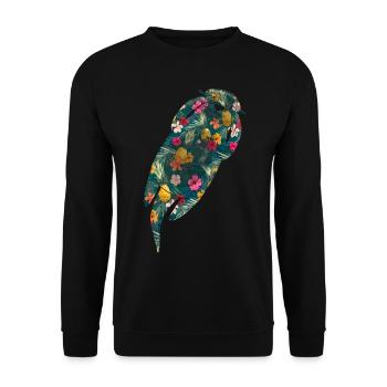 Otter Tropical Flowers Floral - Unisex Sweatshirt - black - Front - Alina (178cm) & Michal (187cm)