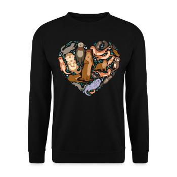 Cœur de loutre - Sweat-shirt Unisexe - noir - Devant - Alina (178cm) & Michal (187cm)