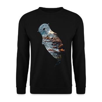 Otter River - Unisex Sweatshirt - black - Front - Alina (178cm) & Michal (187cm)