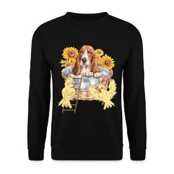 Haustiere Hund Hunde Vogel Vögel Freunde Kinder - Unisex Pullover - Schwarz - Vorne - Alina (178cm) & Michal (187cm)