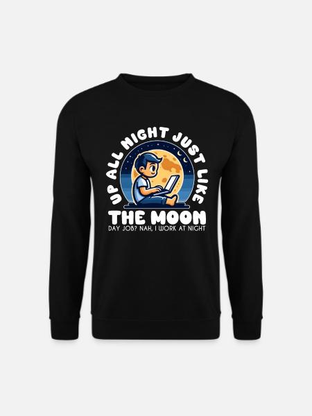 DESPIERTO TODA LA NOCHE COMO LA LUNA - Sudadera unisex - negro