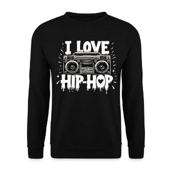 J’aime le hip hop Hip hop Musique hip hop Boombox Rap - Sweat-shirt Unisexe - noir - Devant - Alina (178cm) & Michal (187cm)