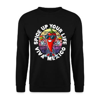 SPICE UP YOUR LIFE VIVA MEXICO - Unisex Sweatshirt - black - Front - Alina (178cm) & Michal (187cm)