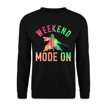 Kendo Weekend Mode On - Kendo Wrestling - Unisex Pullover - Schwarz - Vorne - Alina (178cm) & Michal (187cm)